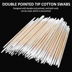 500pcs Double Head Tip Cotton Swabs Microblading Multipurpose Precision Tipped Wood Sticks Nose Ears Cleaning Health Care Tool