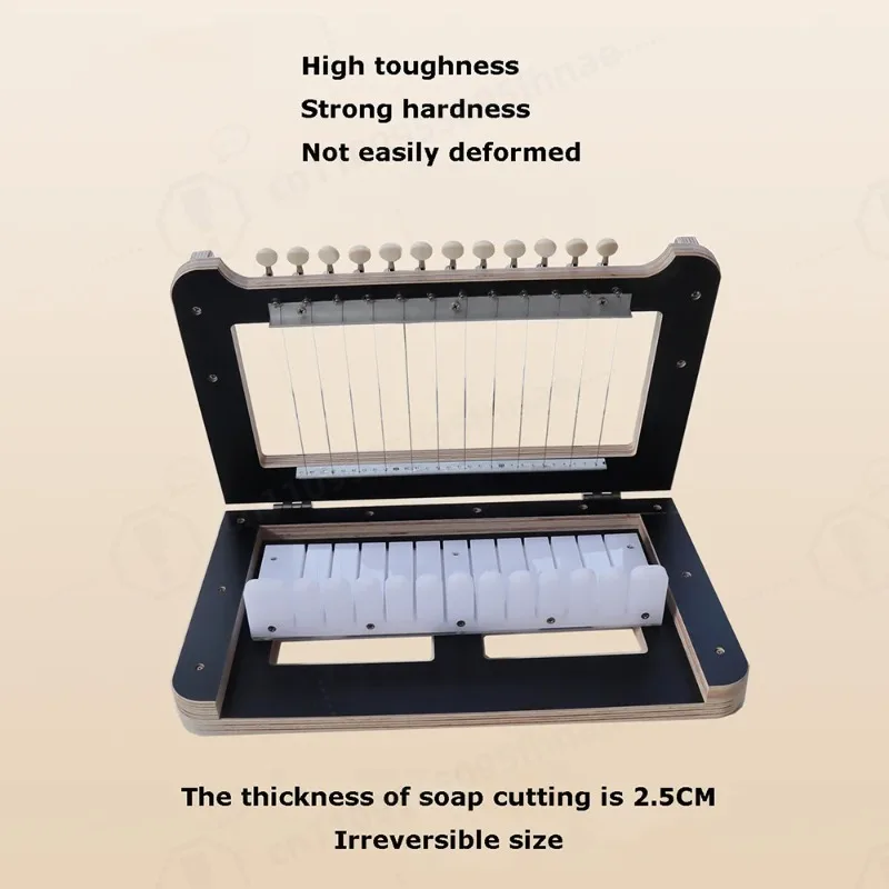 Manual Bamboo Soap Slicer with Steel Wire, Precisely Cut 1 Inch 1-12 Bars Handmade Soap Cutter