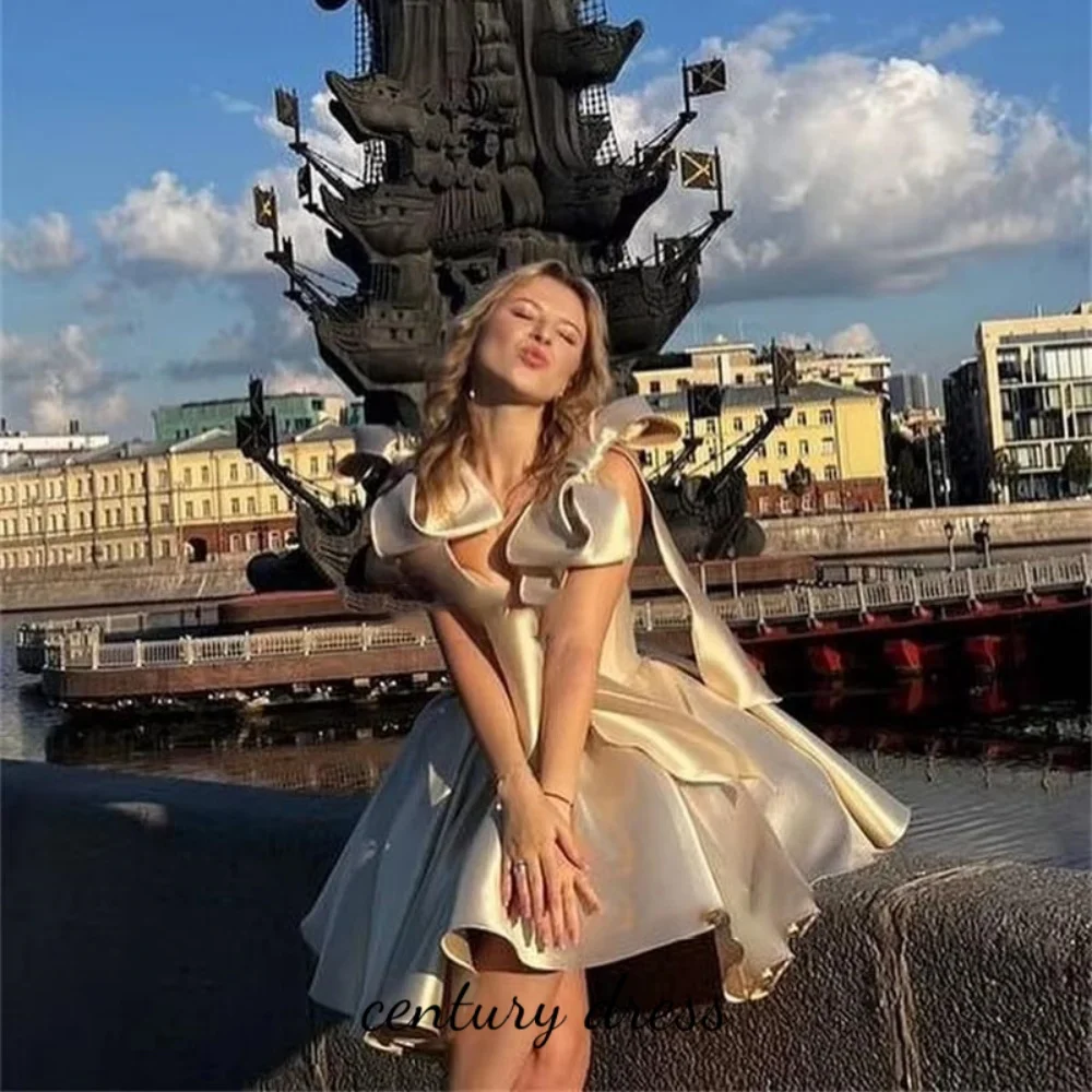 Customized Exquisite Sweetheart Mermaid Evening Dress Charming Short Prom Dress Spaghetti Strap Bow Party Gown  вечернее платье