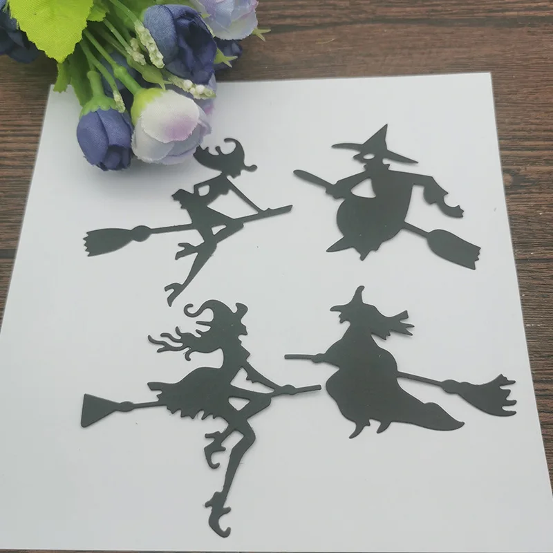 Halloween czarownica karty metalu wykrojniki szablony dla DIY Scrapbooking dekoracyjne wytłaczanie rzemieślnicze szablon sztancowanie