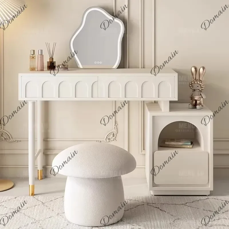 BJ Make Up Mirror Vanity Table Wooden Aesthetic Beauty Space Saving Dresser Bedroom Organizer Coiffeuse Chambre Home Furniture