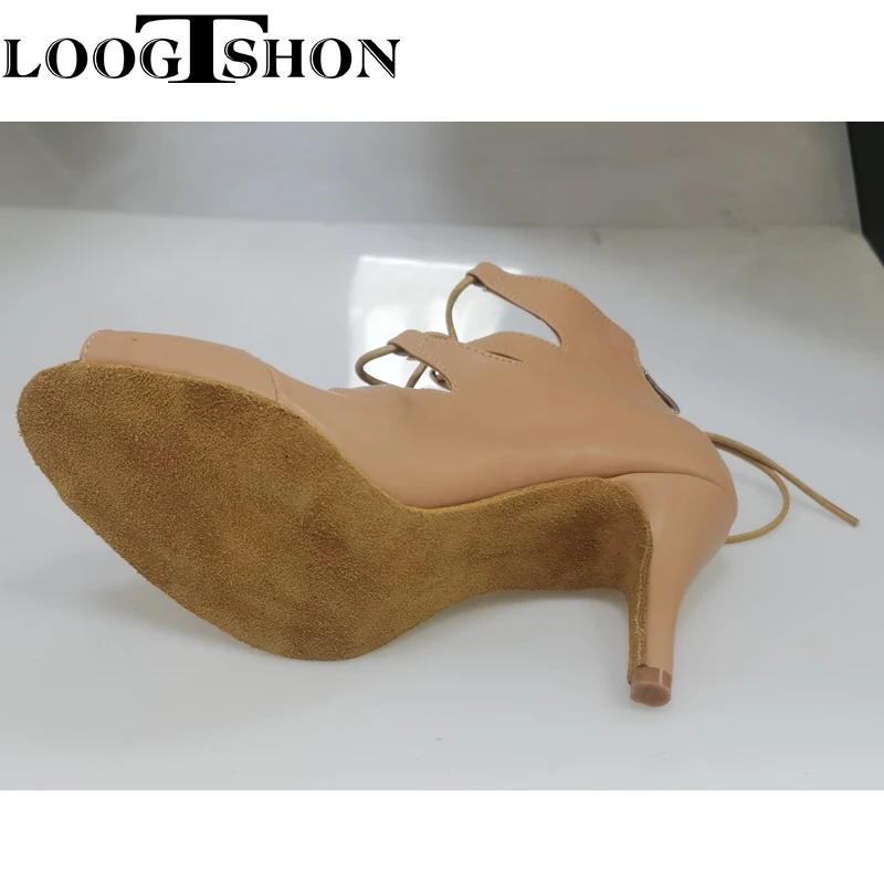 LOOGTSHON Woman shoes salsa dance shoes high heel shoe woman dance shoe dance shoes for women Dancing slippers HELL 8.5CM