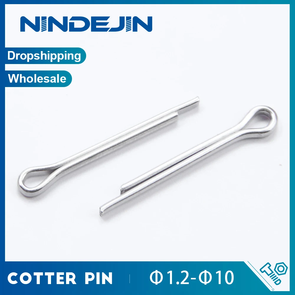 NINDEJIN Split Pins Cotter Fixings White Zinc Plated M1.5 M2 M2.5-M12 Hard Case Link Split Cotter Pin for Automotive Repair