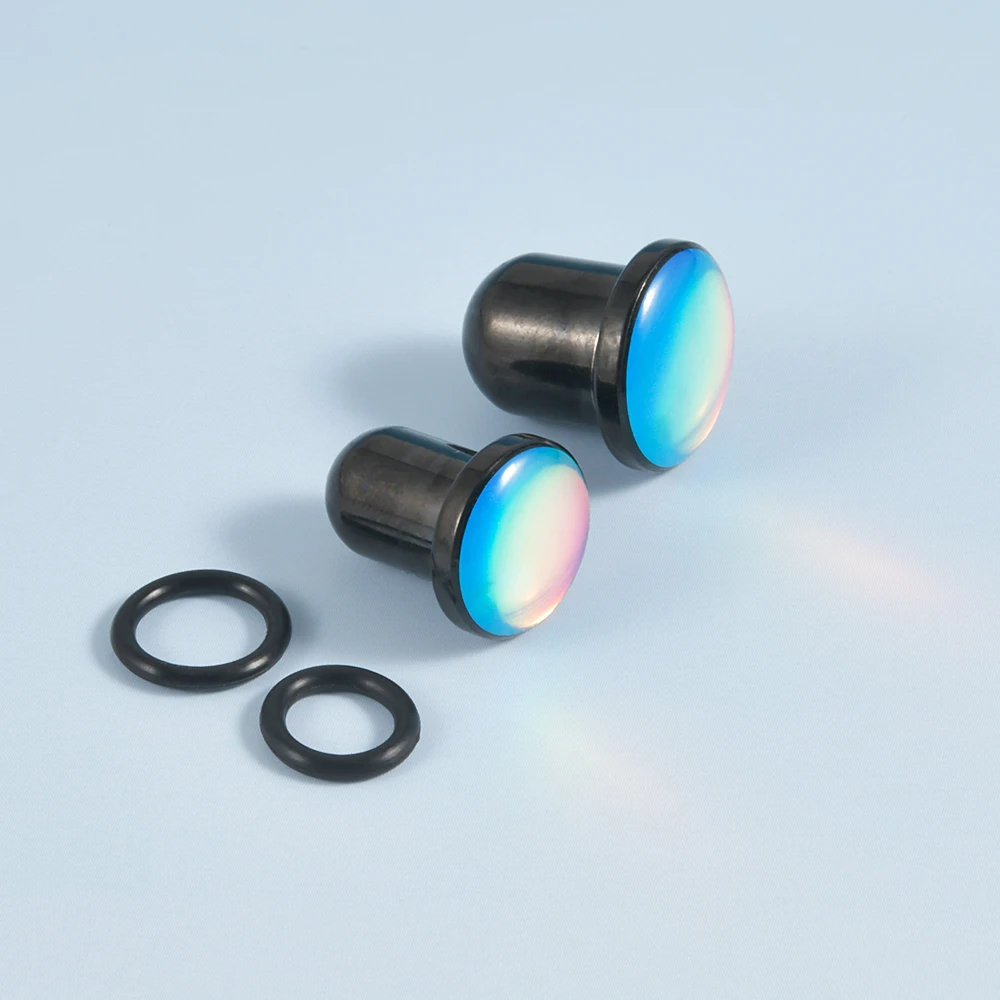 1PC Stainless Steel Flash Film Glitter Gem Ear Taper Ear Plugs Polarized Ear Expander Gauge Piercing Body Jewelry