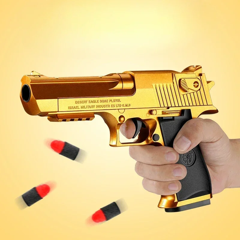 Shell Ejection Desert Eagle Toy Gun Airsoft Pistol Soft Foam Bullet Outdoor CS Weapon for Boys Girls Shooting Game Bitthday Gift