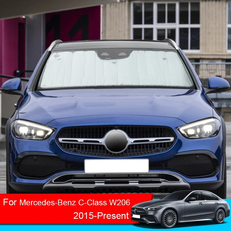 For Mercedes-Benz C-Class Wagon Sedan 2015-2025 Car Sunshades UV Protection Cover Side Window Curtain Sun Shade Visor Windshield