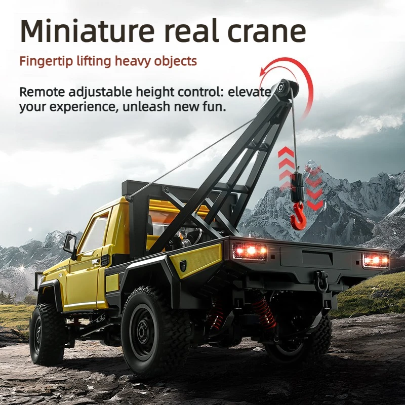 Camion tout-terrain télécommandé 4WD, échelle 1/12, camionnette simulée avec lumières contrôlables, jouet de voiture RC, MN-82T