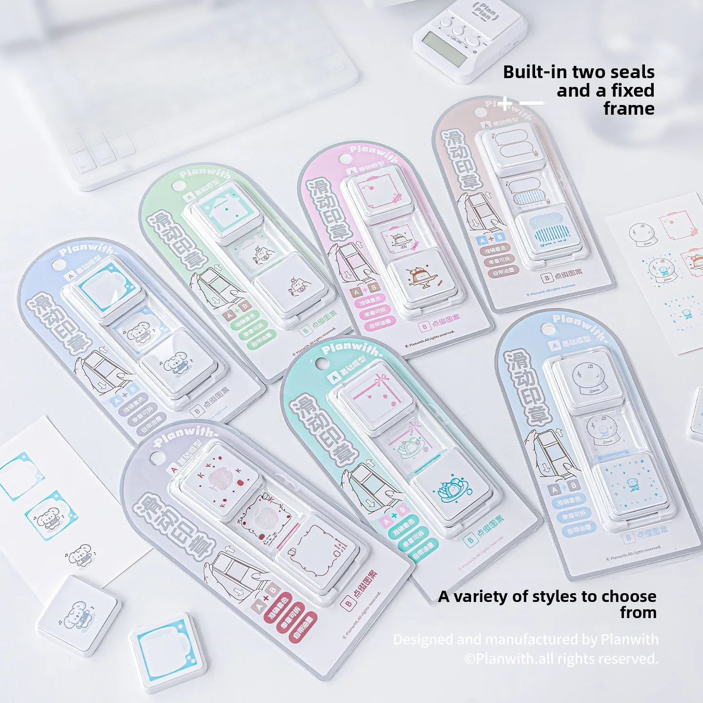 Schiebestempel Japanischer Niedlicher Handkonto-Stempel mit Abnehmbarem Dekorativem Anmerkungsdiagramm