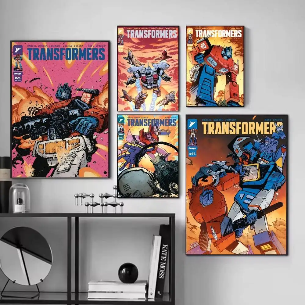 Vintage Classic T-Transformers Comic Inspired Auto Robots Posters Fancy Wall Sticker for Living Room Bar Decoration Wall Decor