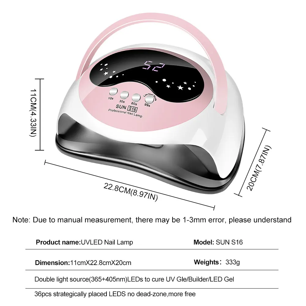 المهنية الأشعة فوق البنفسجية LED مسمار الفن مصباح مجفف مع 4 توقيت وأجهزة استشعار تلقائية LCD مجفف شاشة كبيرة لتجفيف هلام مسمار أدوات الرسم
