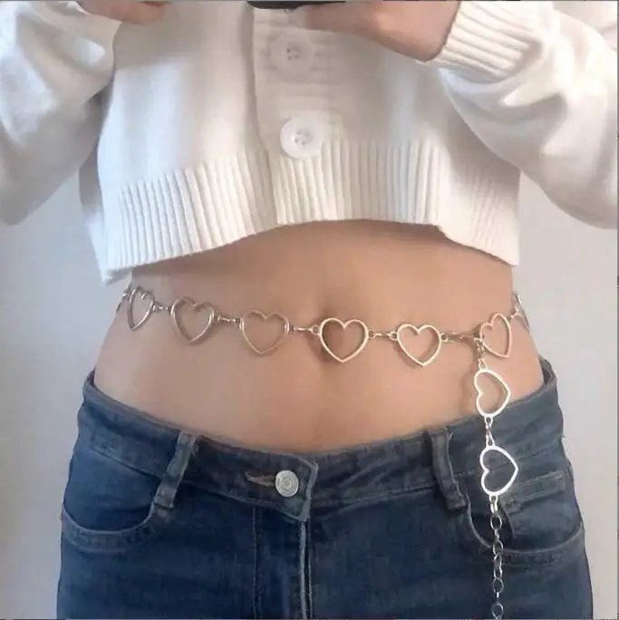 

High Quality Women's Fashion Belt for Dress Hip High Waist Gold and Silver Metal Chain Y2K Punk Waist Chain Accessories Female