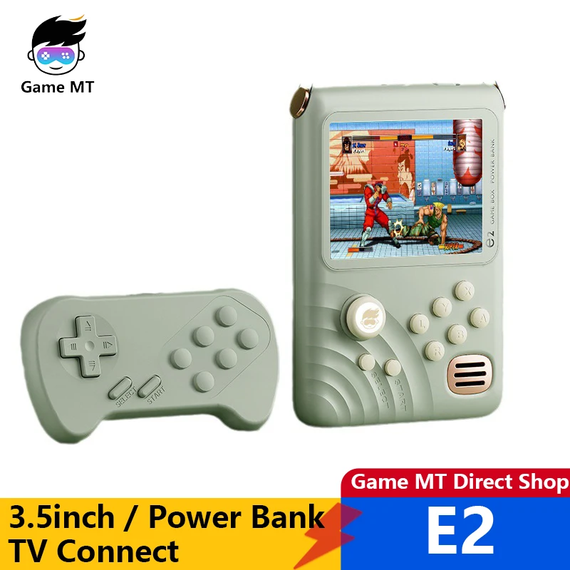 New E2 Retro Game Console Power Bank 3.5-inch IPS Screen 6000 mAh 10000 Game Machine Support 10 Simulators