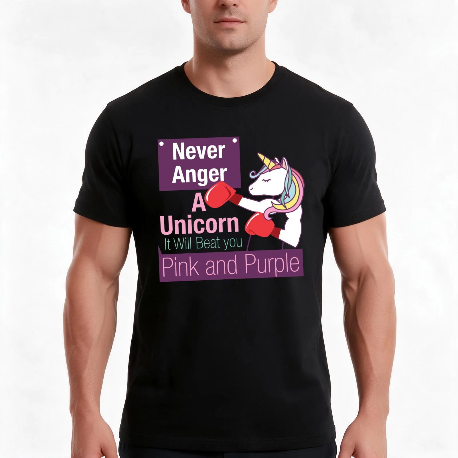 Never annoy a unicorn T-Shirt, Summer Casual Cotton Tee, Oversized Streetwear Tops, Vintage Graphic Print, Unisex Men Women
