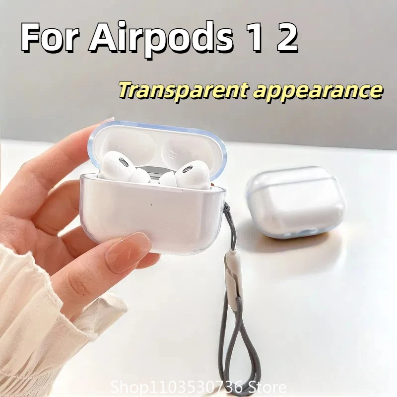 Clear Soft TPU Earphone Case for Airpods 4 3 2 1 Pro Pro2 Shockproof with Lanyard Strap for Airpods 4 Charging Case Cover 