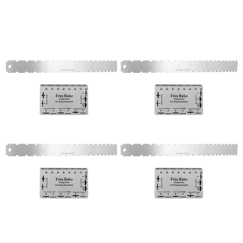 

4X Guitar Neck Notched Straight Edge Luthiers Tool For Gibson 24.75 Inch And Fender 25.5 Inch Electric Guitars