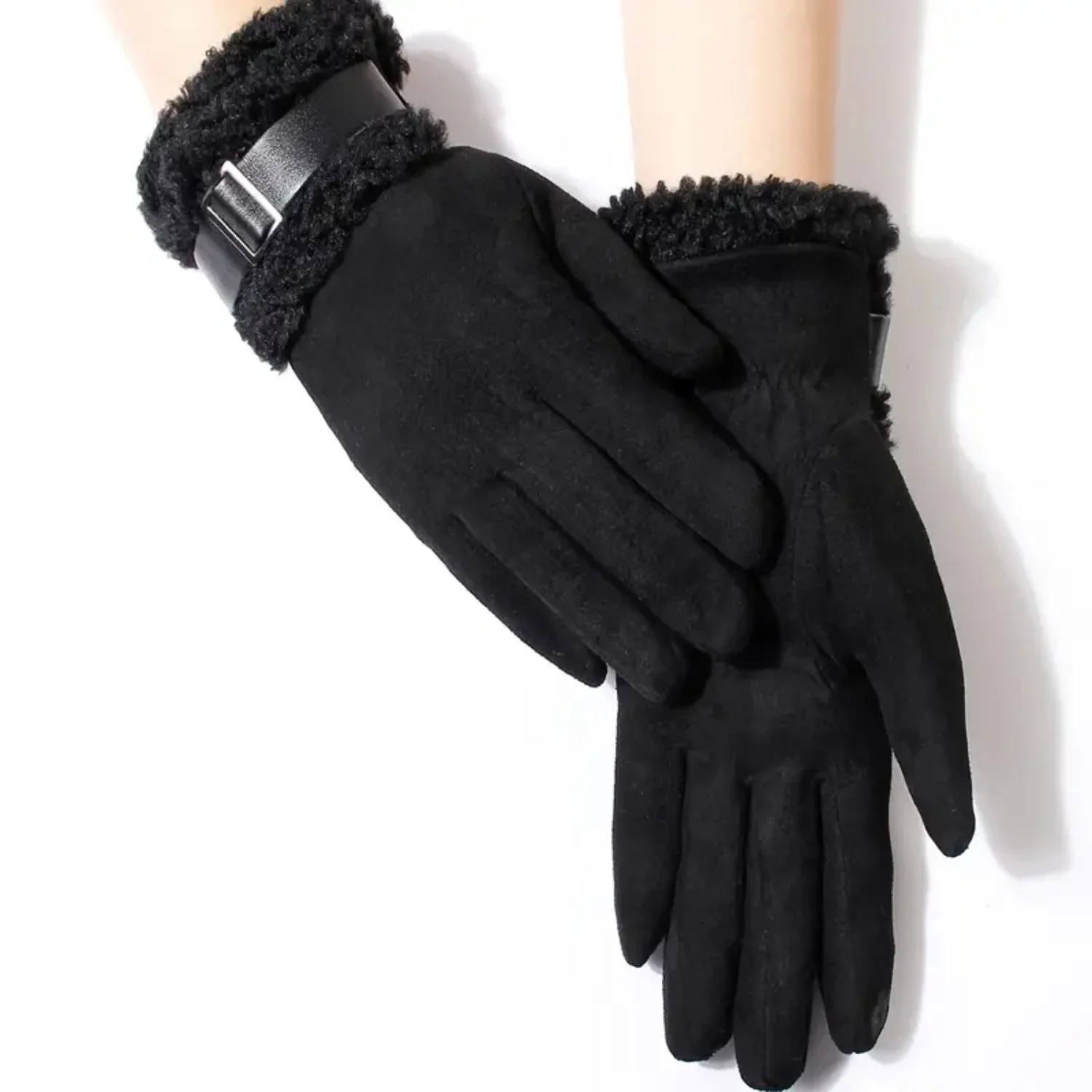 Warm Suede Winter Gloves for Women - Touch Screen Outdoor Riding Gloves, Stay Cozy this Winter! Face paint stencils Henna black