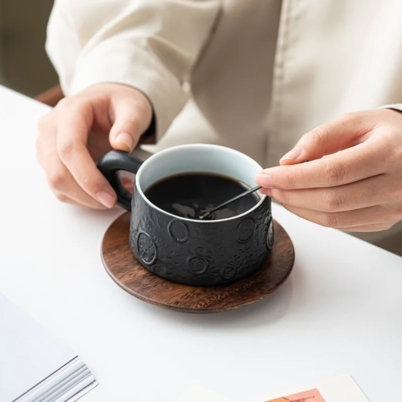 Ceramic Mugs Coffee Cups Luxury Irregular Meteorite Milk Tea Cup Set Oatmeal Breakfast Mug Drinkware Kitchen