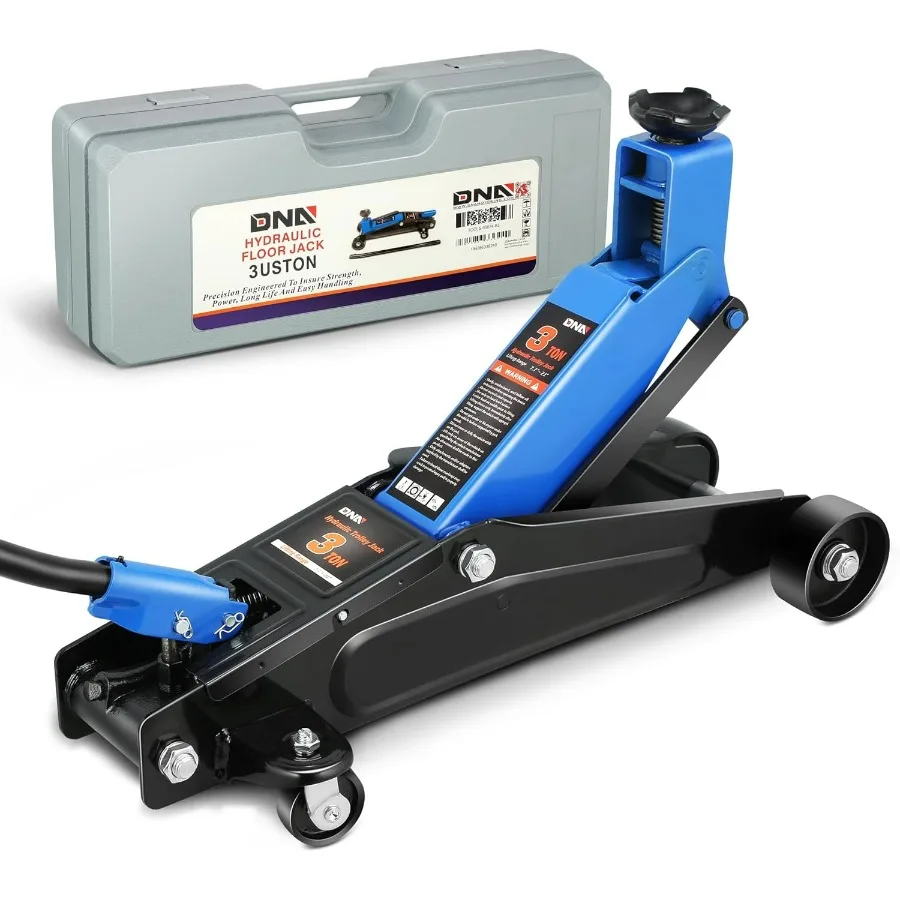 

3 Ton Low Profile Floor Jack, 3 tons (6000 lbs) Capacity Fast Lift Hydraulic Trolley Service/Floor Jack, 7.7 "-21" Lifting Range