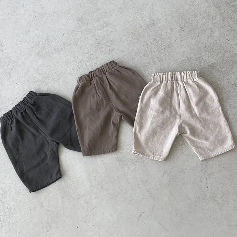 2026 Summer New Baby Solid Color Shorts Loose Children Casual Pants Fashion Boys Girls Cotton Shorts Infant Clothes