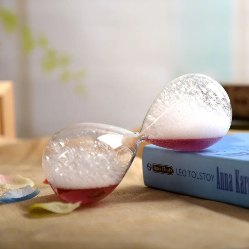 Nieuw Creatief Product Bubble Zandloper Huisdecoratie Bureau Zandglas Water Vloeibare Drift Fles Glas Nieuwigheid Geschenk Mode Ambachten