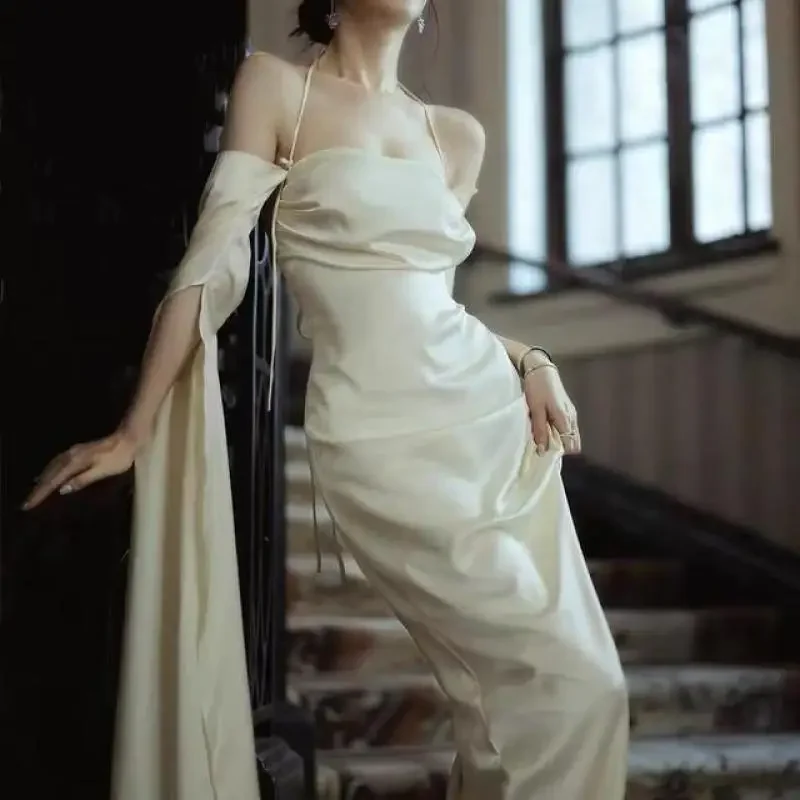 自由奔放に生きるビーチステインミディドレスパーティー女性イブニングデザイン長袖スリムエレガントなボディコンドレスワンピースドレス韓国ファッション