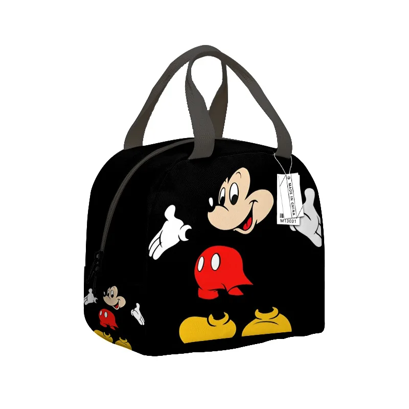 Disney-Bolsa de almuerzo de Mickey y Minnie para mujer, bolso ligero de gran capacidad con aislamiento, con estampado de dibujos animados, para