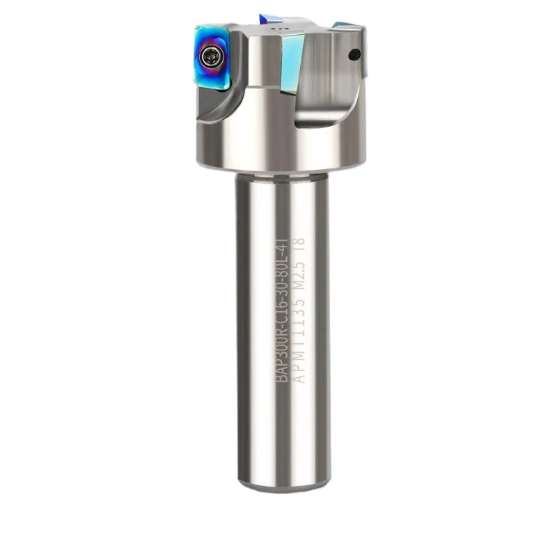 For Integrated Turret Milling Shank 300R/400R Cutter Head R0.8 Straight Shank, Rough Face Milling Cutter (without Blade)