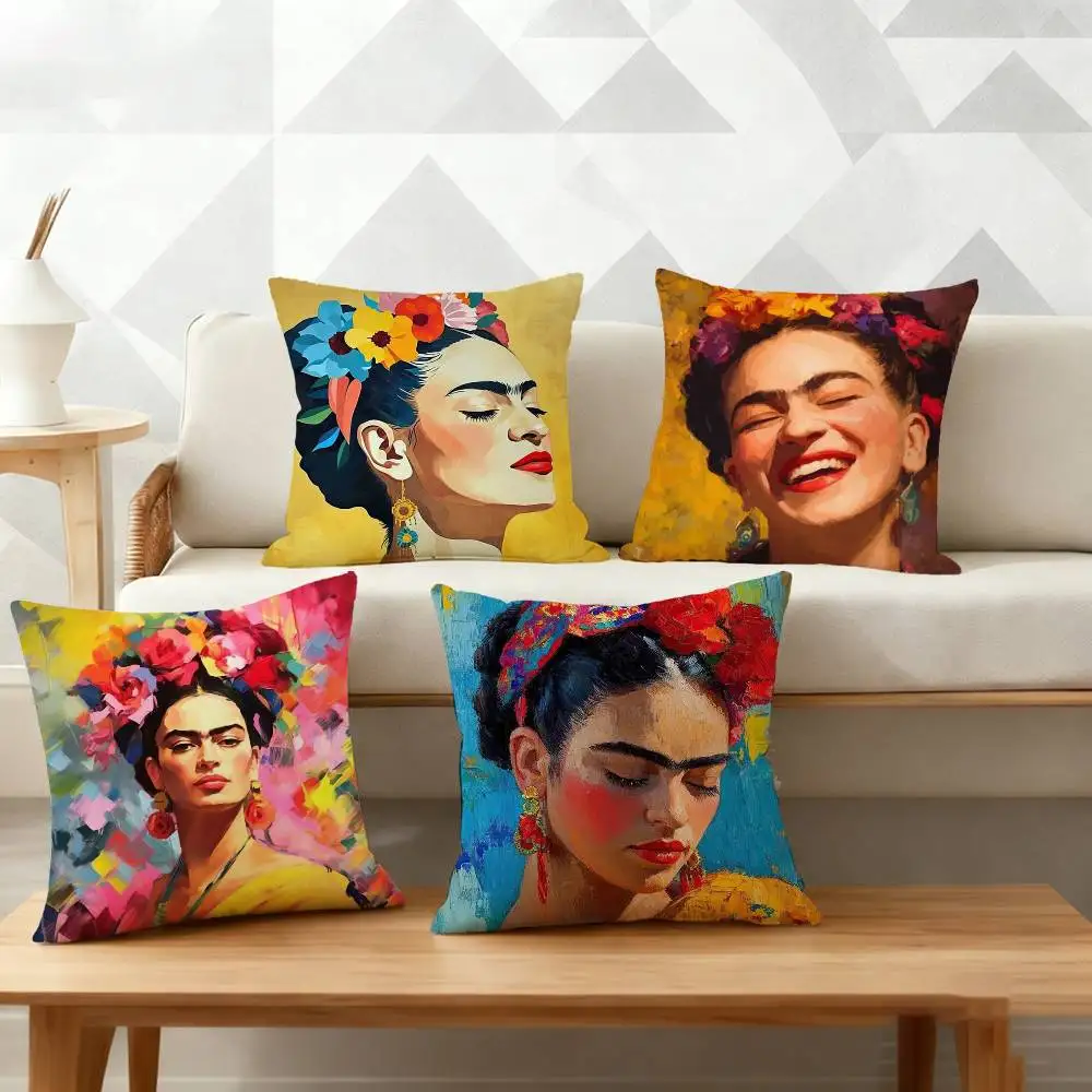 Artist iconic F-Frida K-Kahlo Pillow Case Cushion Cover Throw Pillow Case For Car Sofa