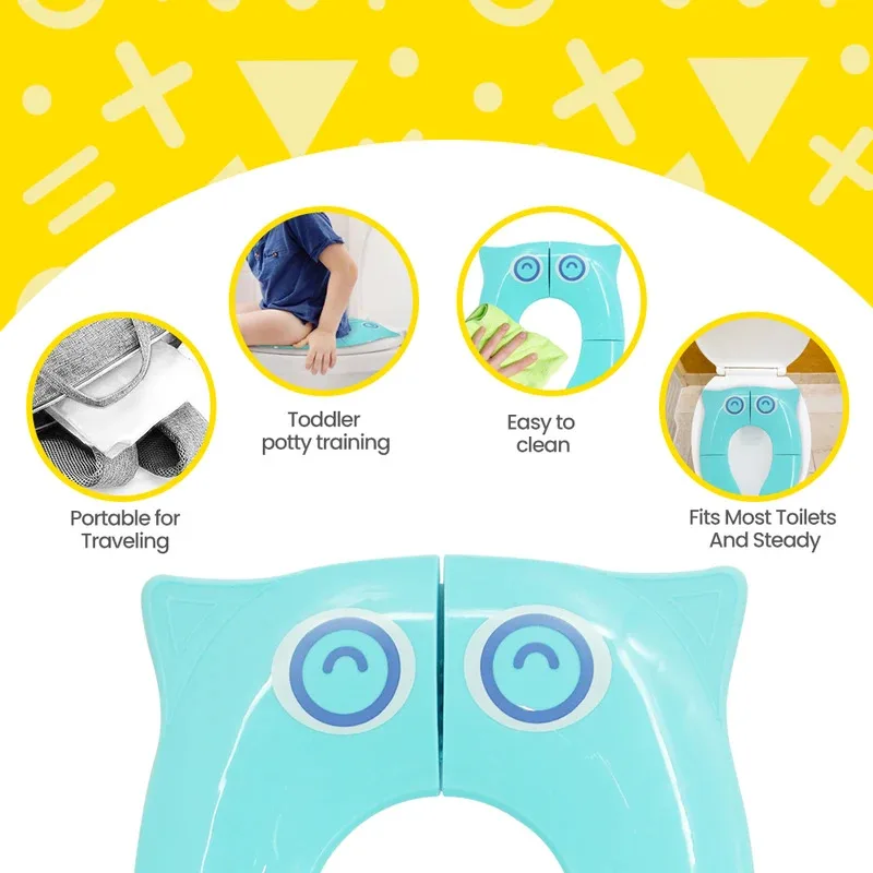 1pcs Baby Portable Folding Travel Toilet Seat with Non-slip Silicone Pad Potty Training Seat Toilet Ring