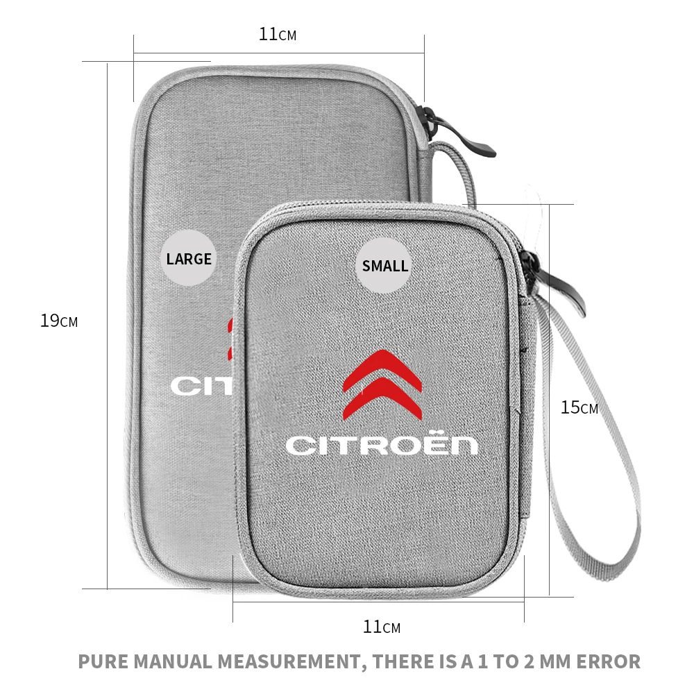 Portable Car Travel Key Driving License Headset USB Storage Bag Waterproof Storage Bag For Citroen C1 C2 C3 C4 C4L VTS C-ELYSEE