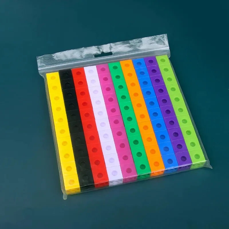 100pcs Linking Cubes Counting Cubes, Colorful Math Cubes, Math Manipulatives Classroom Learning Supplies Activities toys (Clas