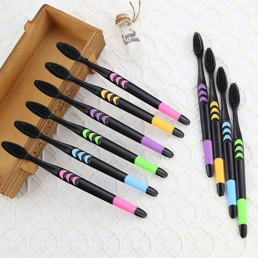 

Complete Oral Cleaning Kit 10 Pieces Bamboo Charcoal Toothbrush Ultra Fine Bristle Ideal Choice For Couple And Family