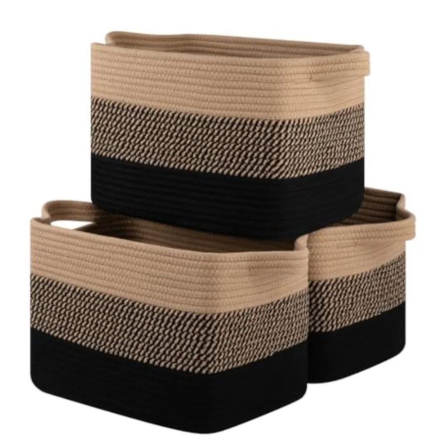 

Stora asket for Orgazing Woven askets for Stora Recle Decorative askets for Sleves Clot Toys ooks Nurry Orgazer ins - Pack of 3