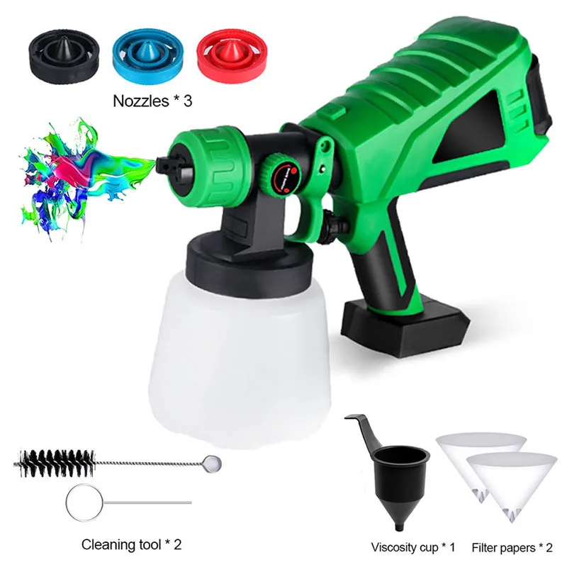 

1000ML Cordless Electric Spray Gun High Power HVLP Paint Sprayer Auto Furniture Steel Coating Airbrush For Makita 18V Battery