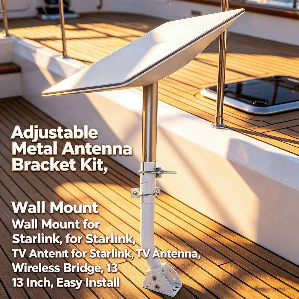 13inch Adjustable Metal Antenna Bracket Kit Suitable For Star Chain+TV Antenna+Wireless Bridge, Wall Mounted Installation