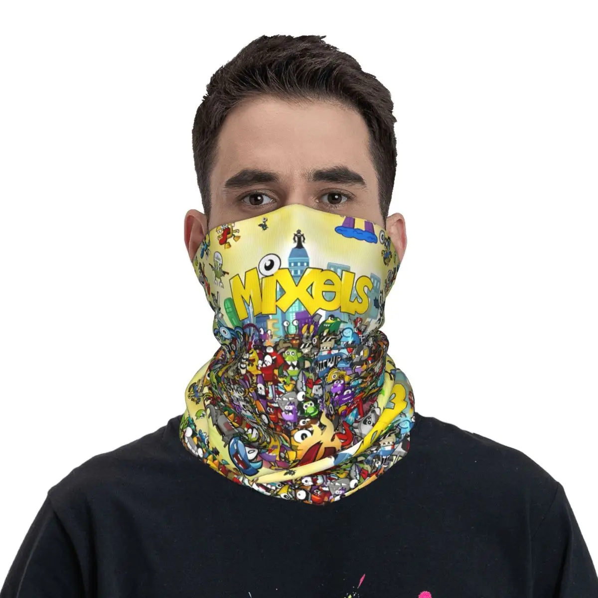 مخصص Mixels الأمريكية الرسوم المتحركة باندانا الرقبة الجراب يندبروف الوجه وشاح غطاء لعبة التلفزيون الكرتون عقال أنبوب بالاكلافا #4