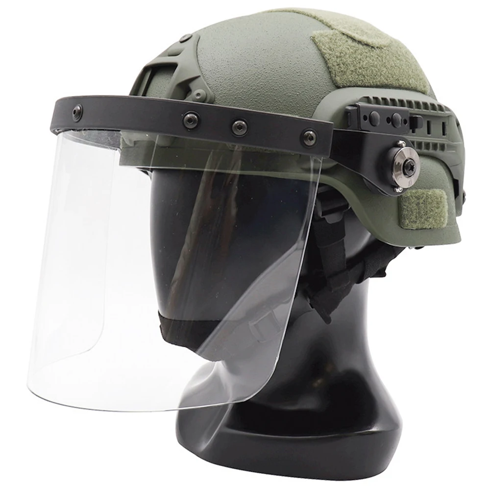 FAST/MICH Tactical Helmet - High-Strength Anti-Riot Clear Visor | Airsoft CS BB-Resistant Face Shield (Civilian Use)