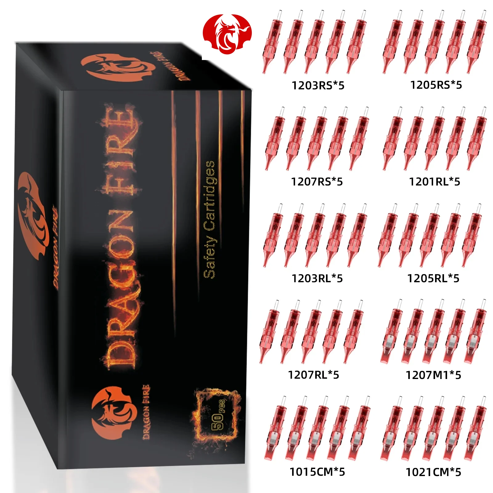 Tattoo Needle DRAGONFIRE 50Pcs Mix Tattoo Needle For Permanent Makeup Tattoo Machine Disposable Tattoo Needle Tattoo Supplies