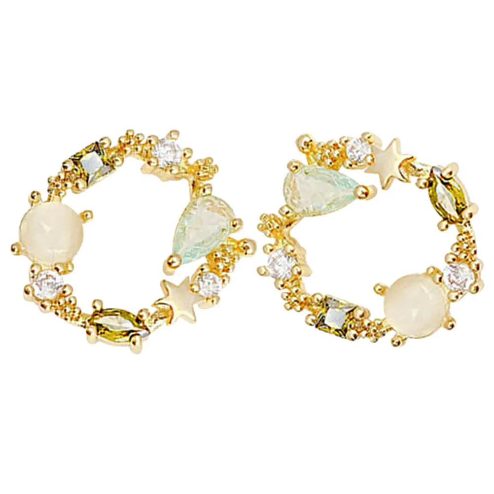 

1Pair Delicate Circle Earrings Lightweight Tiny Studs for Women Fashionable Accessory Birthday Gift Circle Ear