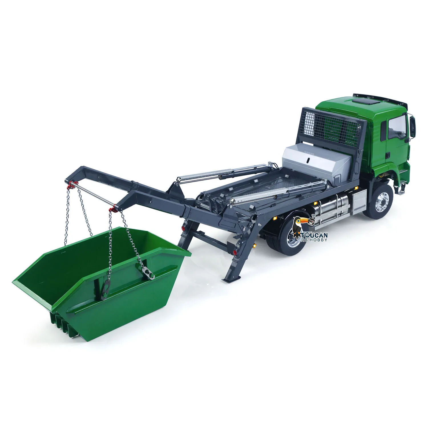

1/14 4*4 RTR LESU RC Hydraulic Skip Loader Dump Truck Remote Control Metal Dumper 3-speed Swing Arm Car Model Light Sound System