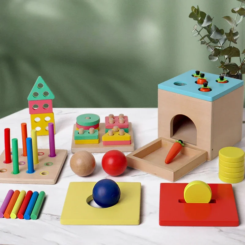 Kinderen Speelgoedpuzzel Houten Multifunctionele Intelligentiedoos Montessori Onderwijs Drukke Bordspellen Bouwstenen Wiskunde Speelgoed Cadeau