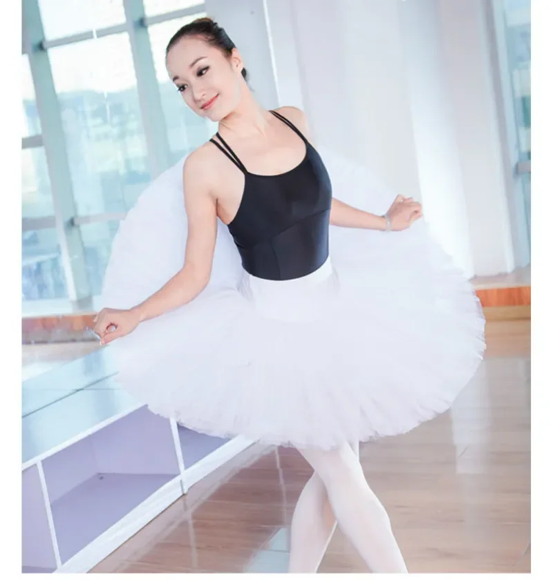Professionelle Ballett Tutu Weiß Schwanensee Ballett Tanz Kostüm Frauen Halb Platte Pfannkuchen Tutu Erwachsene Kinder Ballett Tanz Tutu Rock – Detail 6