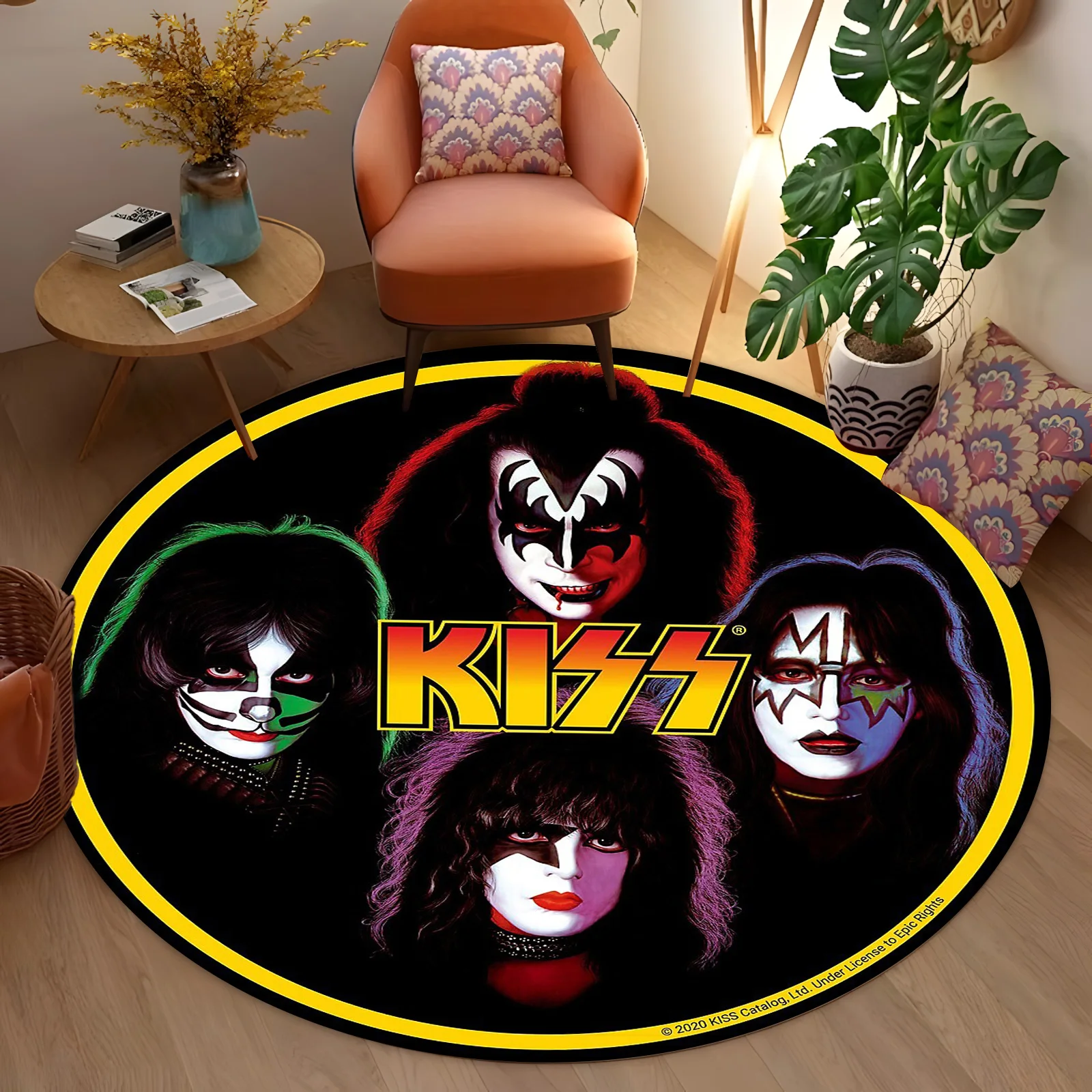 Karpet Bulat Potret Band KISS - Home Bathroom Fan ulasan dan harga