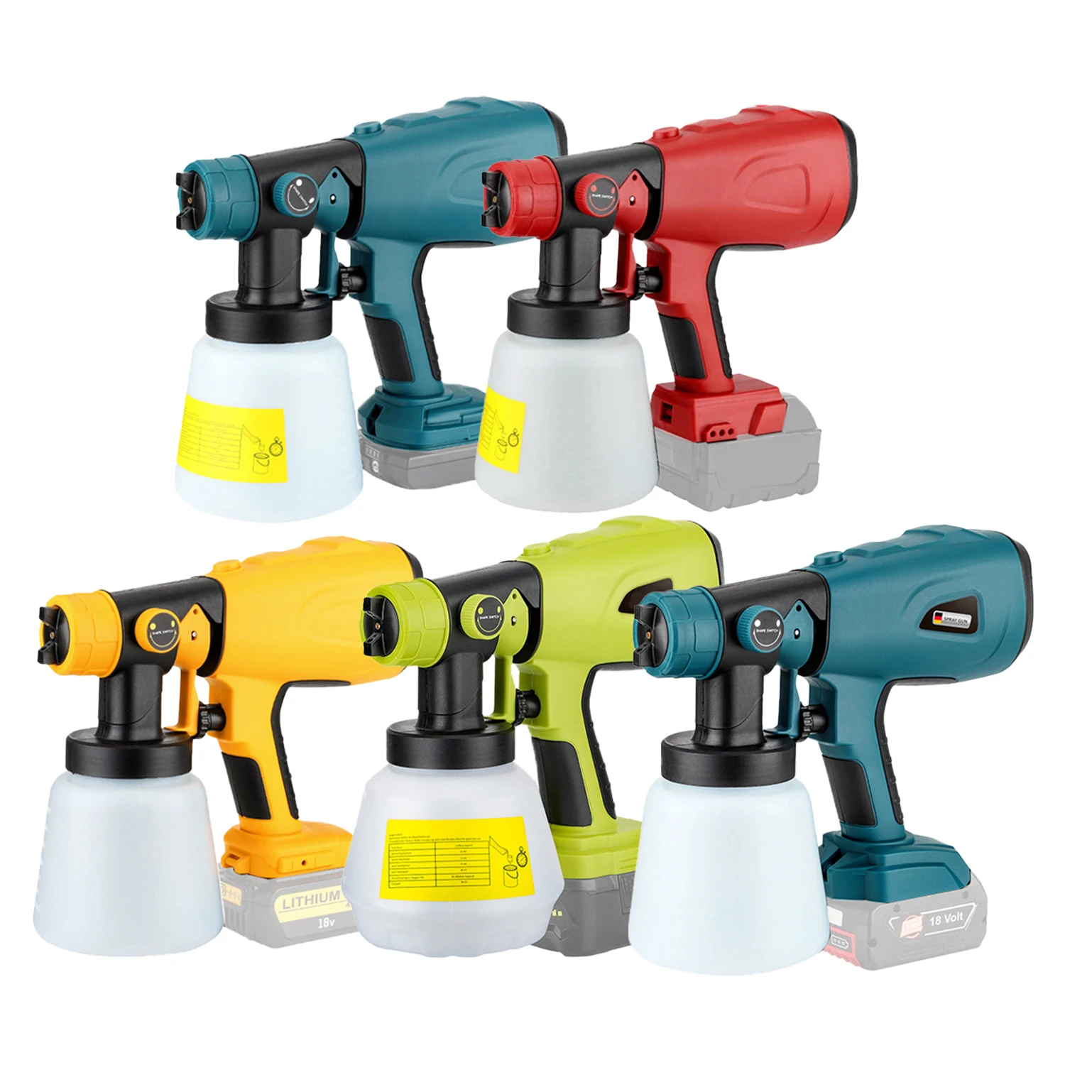 800ML Electric Spray Gun Cordless Paint Sprayer Furniture Coating Airbrush  for Makita/Dewalt/Milwaukee/Bosch/Ryobi 18V Battery