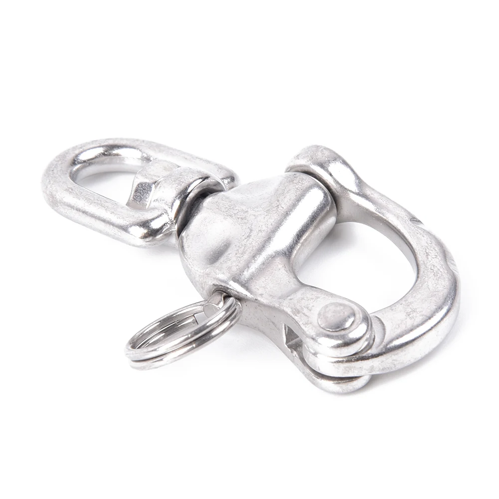 70mm High hardness Accessory Hook Marine Boat Swivel Snap Shackle Hardware Silver 316 Stainless Steel Bail Yacht Useful