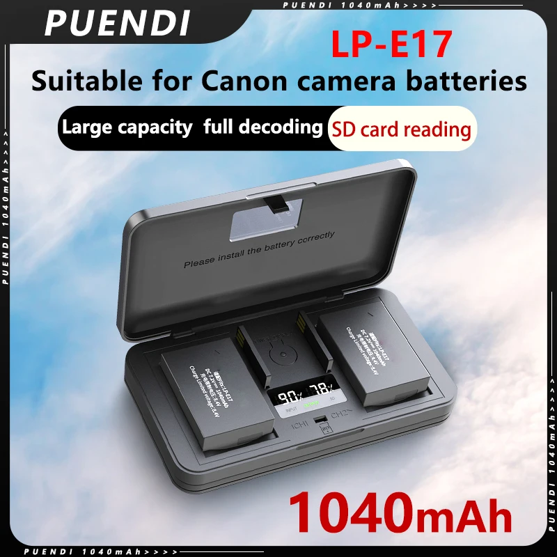 

LP-E17 battery and charger for Canon EOS R50 RP R10 R8 200D/200D2 M3/M5/M6 750D/760D/800D/850D/8000D/9000D/77D T6i/T6s/X8i/T8i