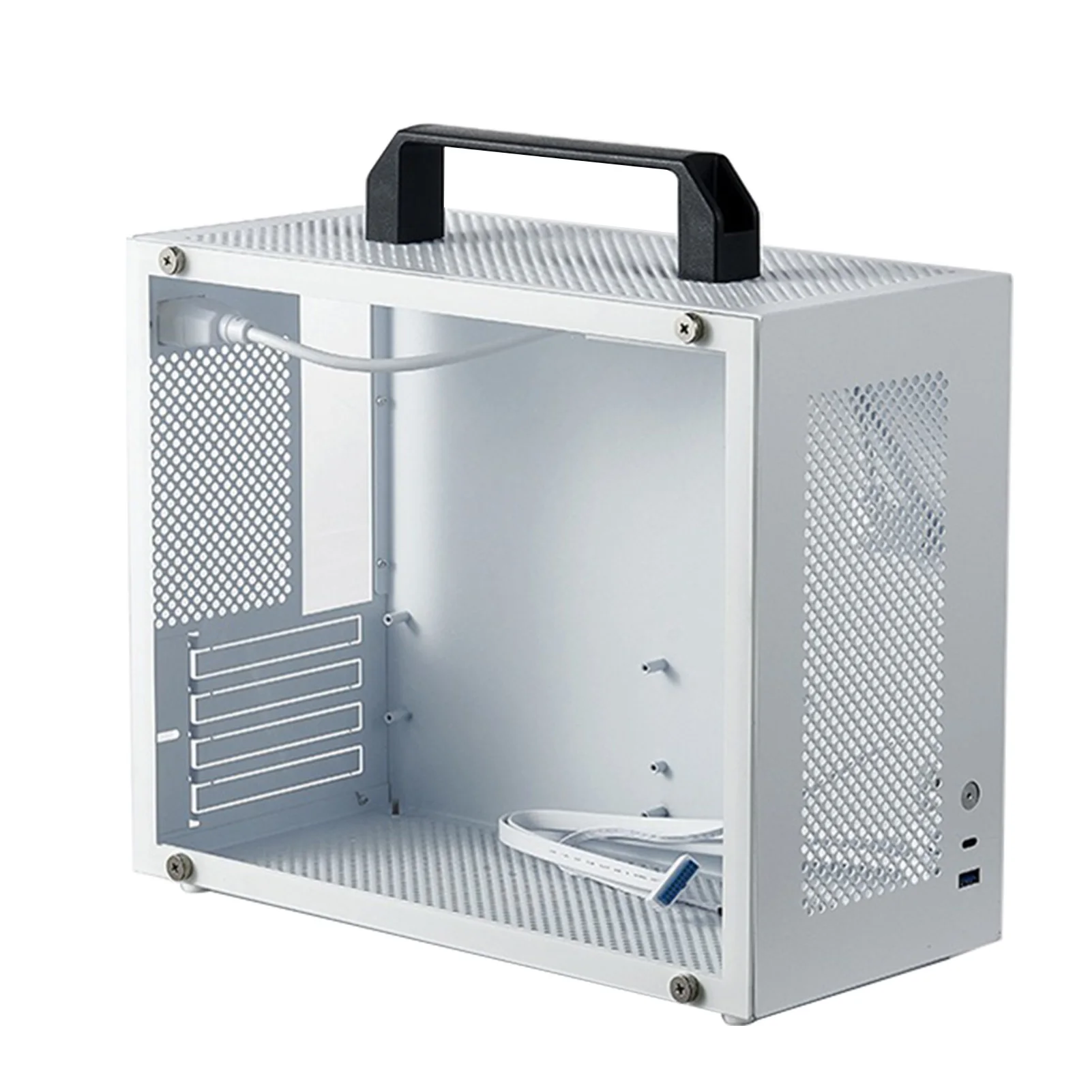 X2 ITX Computer Case Support MATX ITX Motherboard ATX Power Supply Support Up to 335MM GPU Removable Handle Game/Office PC Case