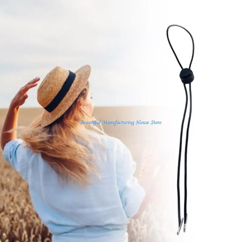 E56A 10 Pieces Elastic Hat Security Cord Adjustable Length Windproof Outdoor Use