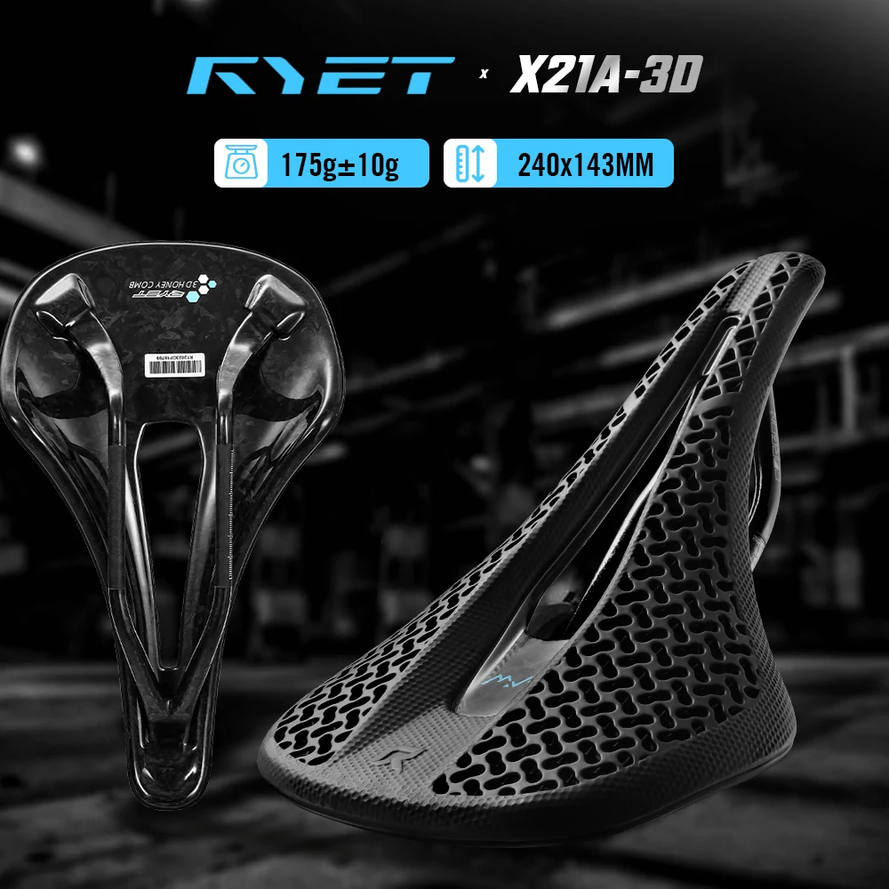 

2026 RYET 3D Printed/EVA Carbon Bike Saddle, 140/143mm Ultralight Road MTB Racing Saddles, Bicycle Seating Cushion Bicycle Parts