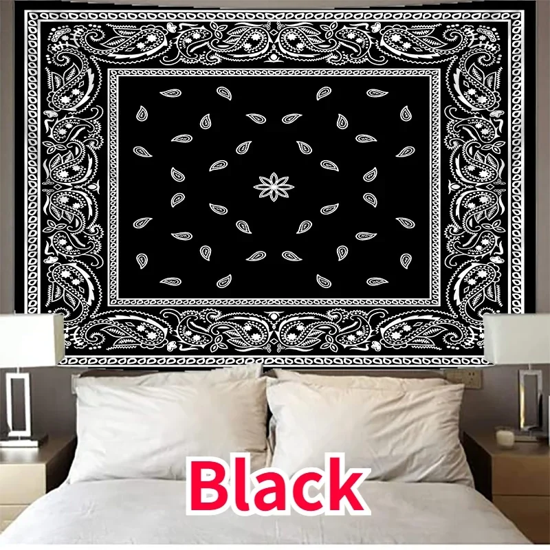 Bandana Pattern Tapestry Wall Hanging Art Home Decoration Mandala Print Tapestry for Bedroom Living Room Retro Pattern Decor